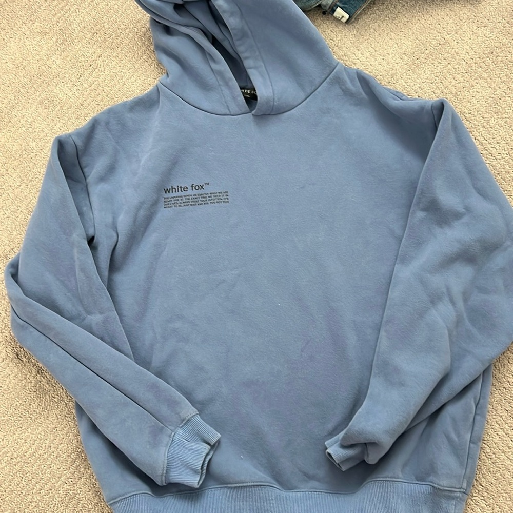 Blue white fox hoodie